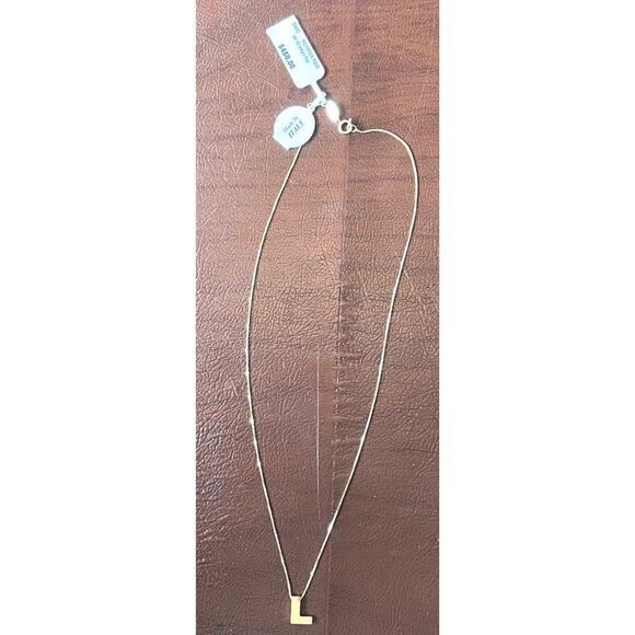 Initial 14K Yellow Gold Necklac “ L” 16.5” Length Made in Italy. New with Box! - Picture 5 of 8